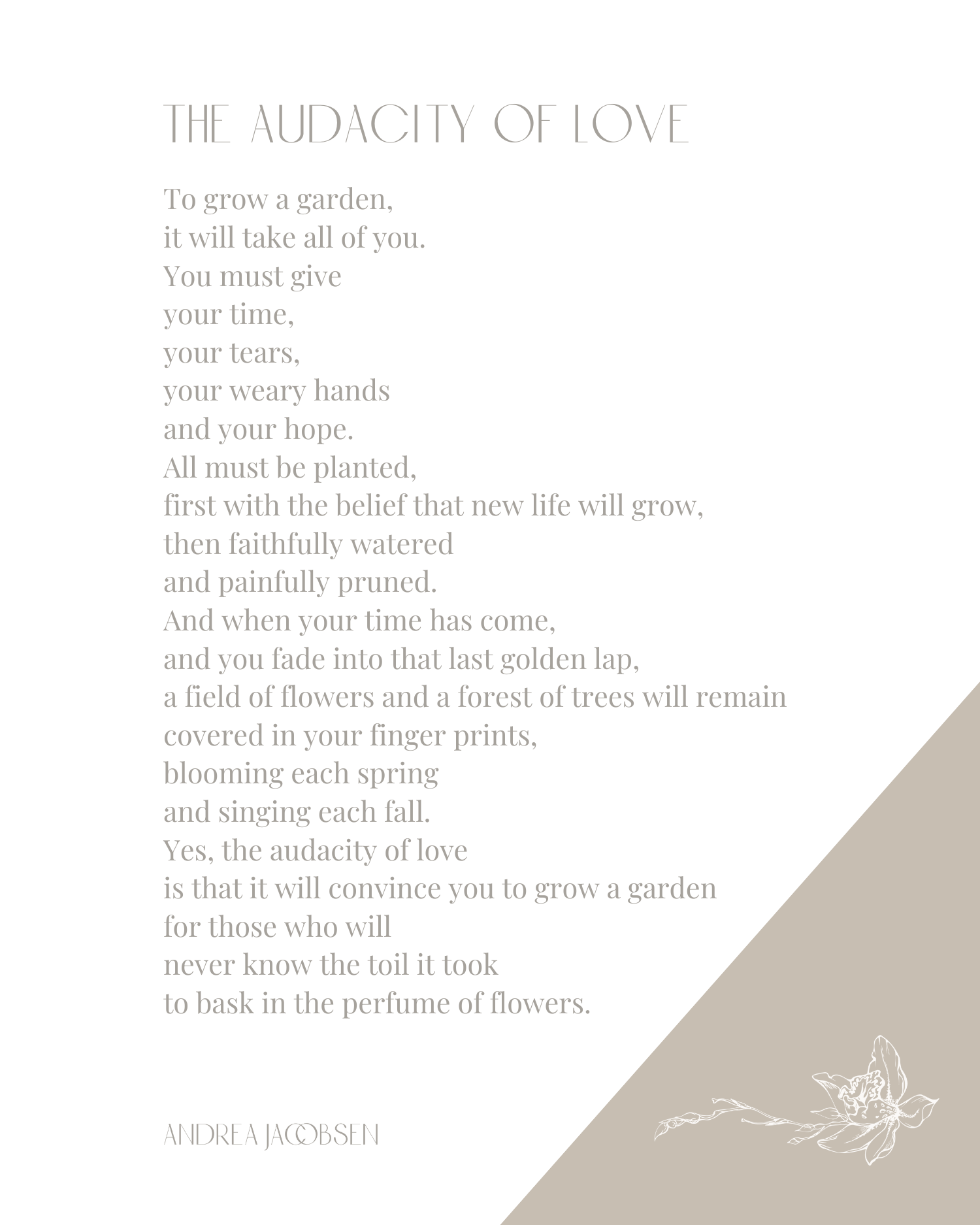 The Audacity of Love